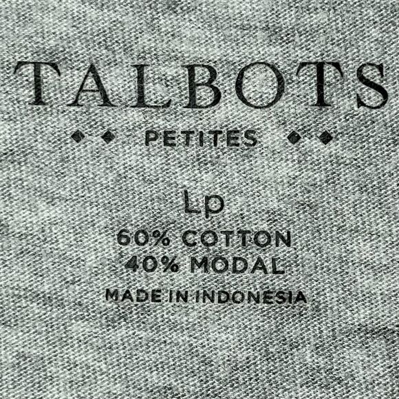 Talbots Knit Top with Pleating at Neckline in Grey Heather Women’s LP - Picture 4 of 5